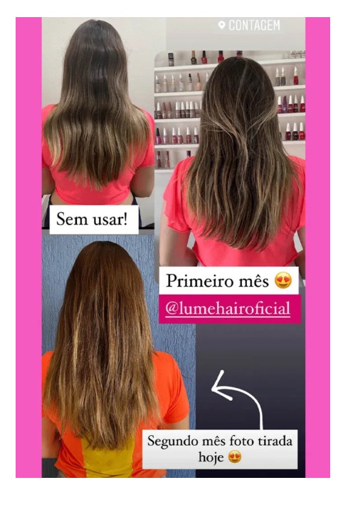 Lume Hair antes e depois