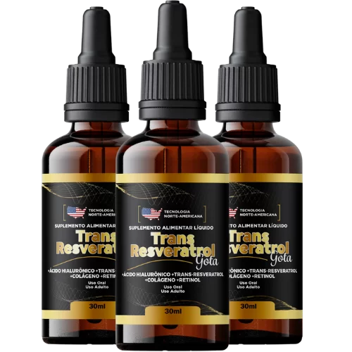 Trans Resveratrol Americano - imagem de três frascos.